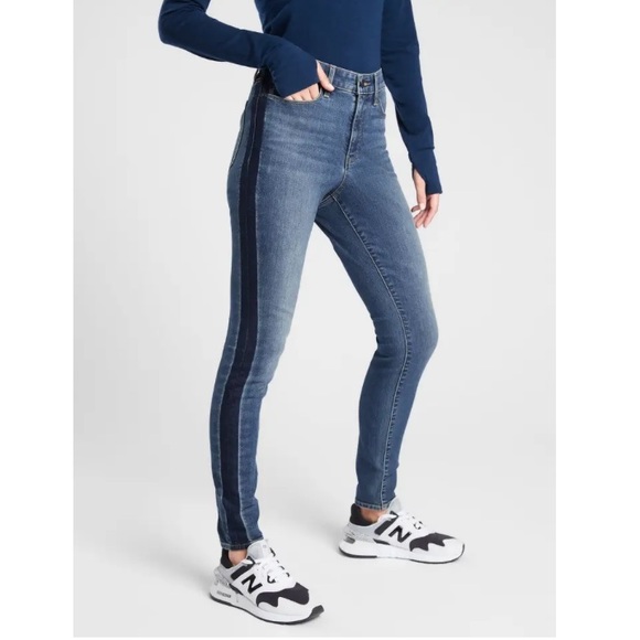 Athleta Denim - ATHLETA WOMENS SCULPTEK ULTRA SKINNY INDIGO TUXEDO JEAN size 2